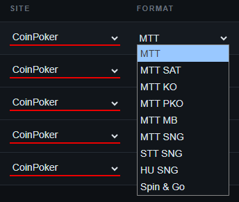Tournament formats
