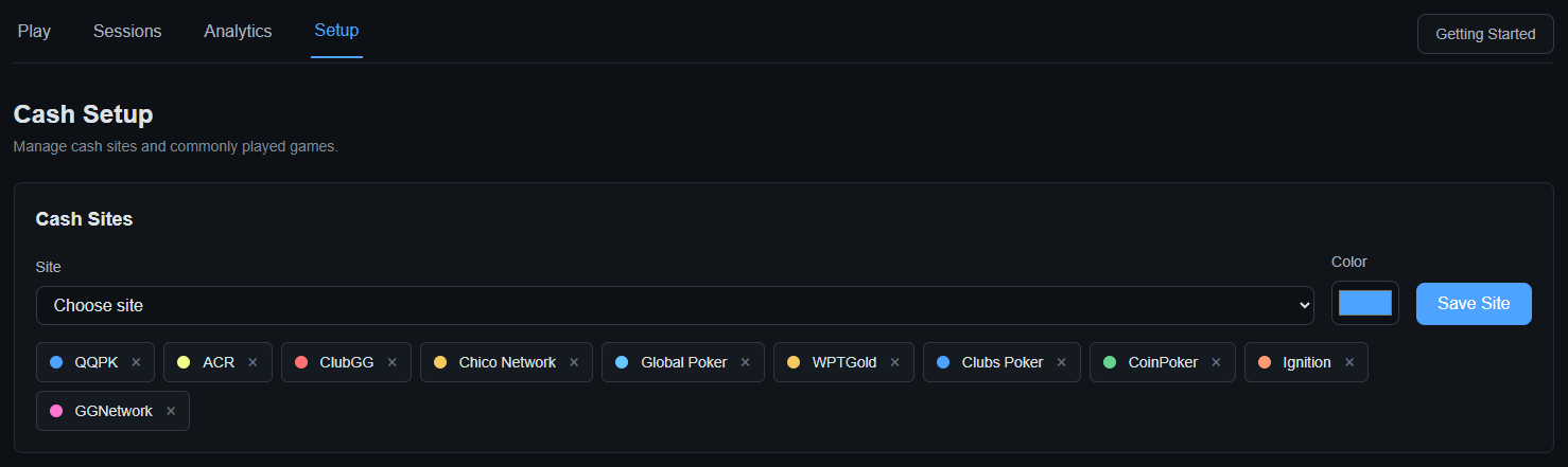 Cash Setup