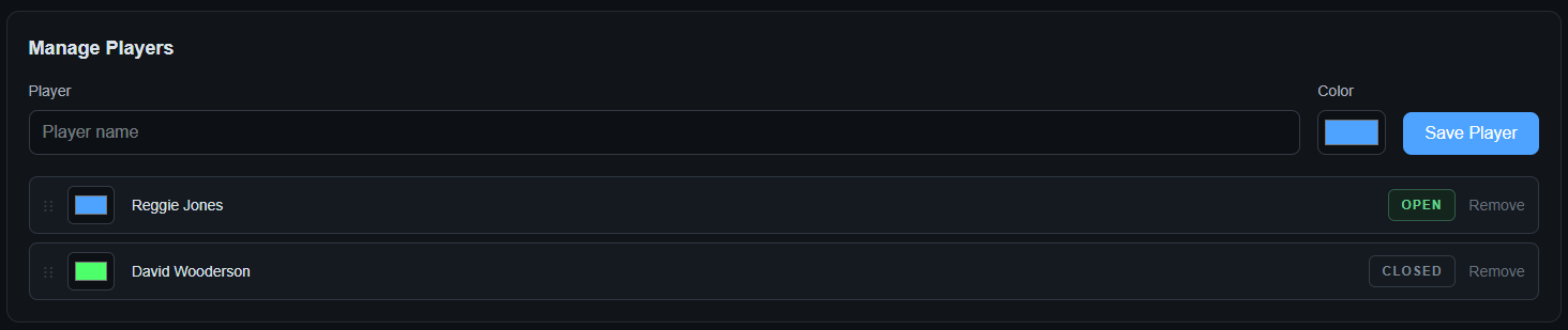 Manage Players